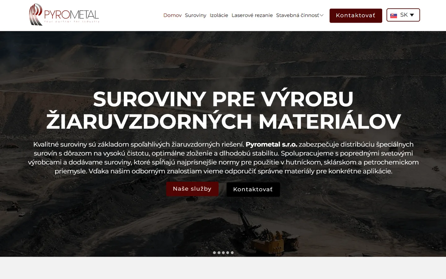 Web pre Pyrometal — Žiaruvzdorné materiály